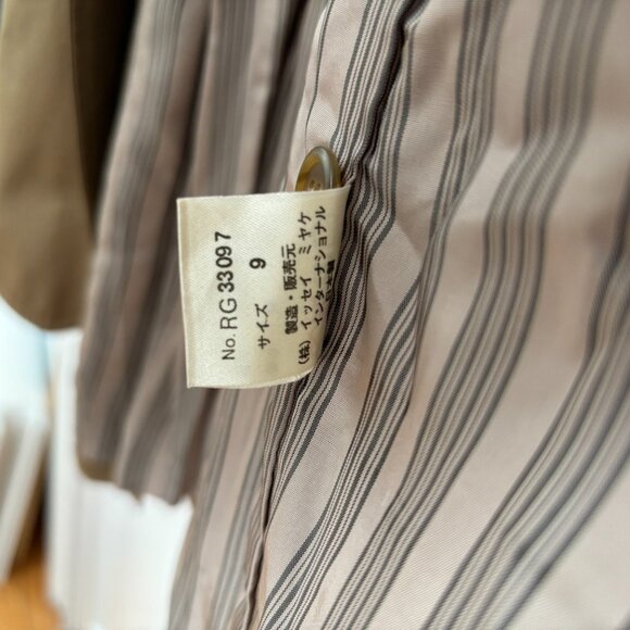 Issey Miyake Sport Jacket Vintage Chore Trench Khaki Brown Collared Coat Button - Picture 10 of 14